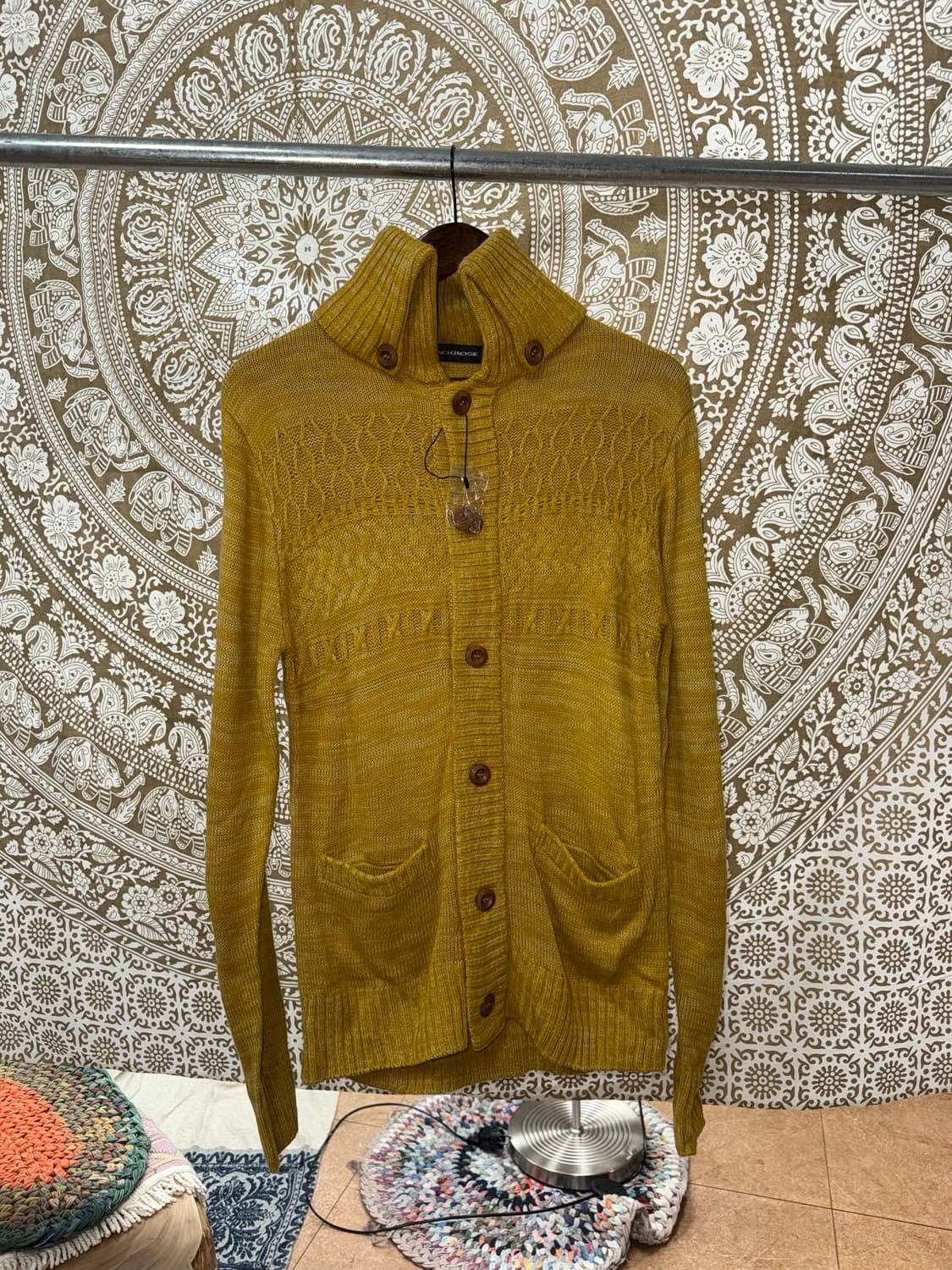 JACKROSE 빈티지 하이넥 니트 롱 가디건 상품이미지3