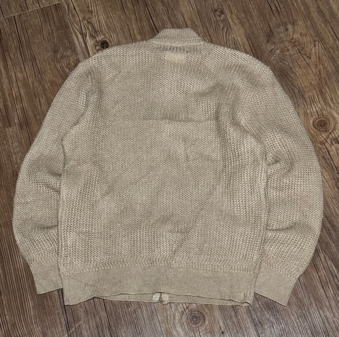 [S] 플레이보이 오트밀 와플 니트 집업 자켓 상품이미지3