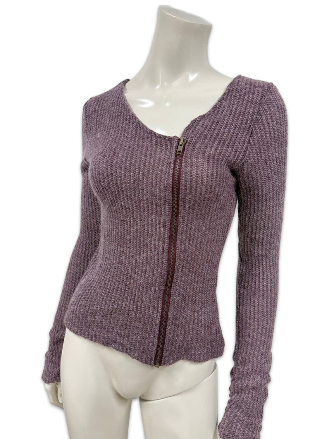 빈티지 GUIZOT 핑크 퍼플 지퍼 니트 상품이미지1