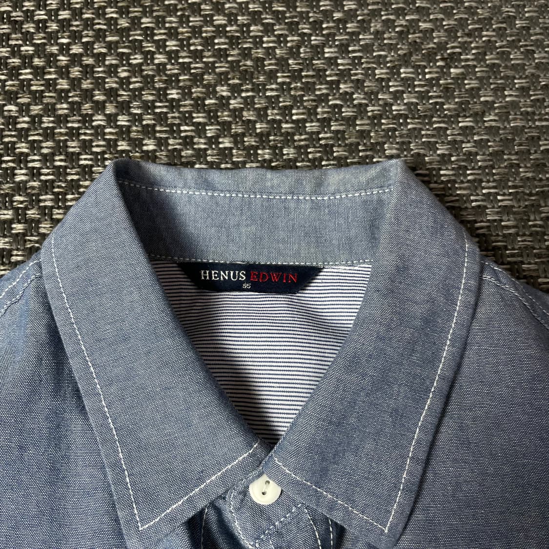 헨어스 에드윈 스카이블루 스티치 긴팔 셔츠 95 상품이미지4