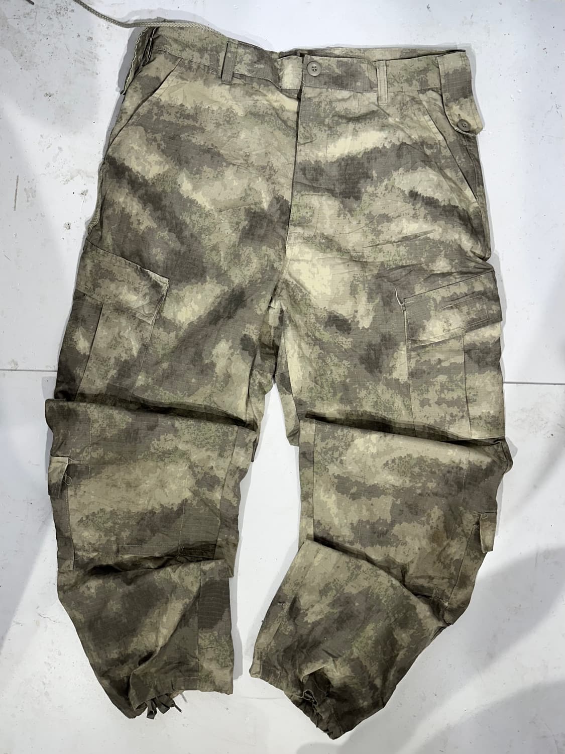 빈티지 베이지 카모 와이드 멀티 포켓 카고 팬츠 M 상품이미지4