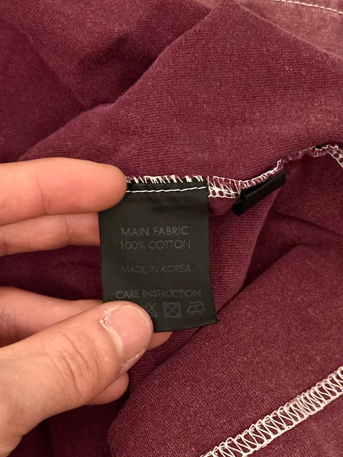 피마원 빈티지 반팔 티셔츠 버건디 상품이미지6