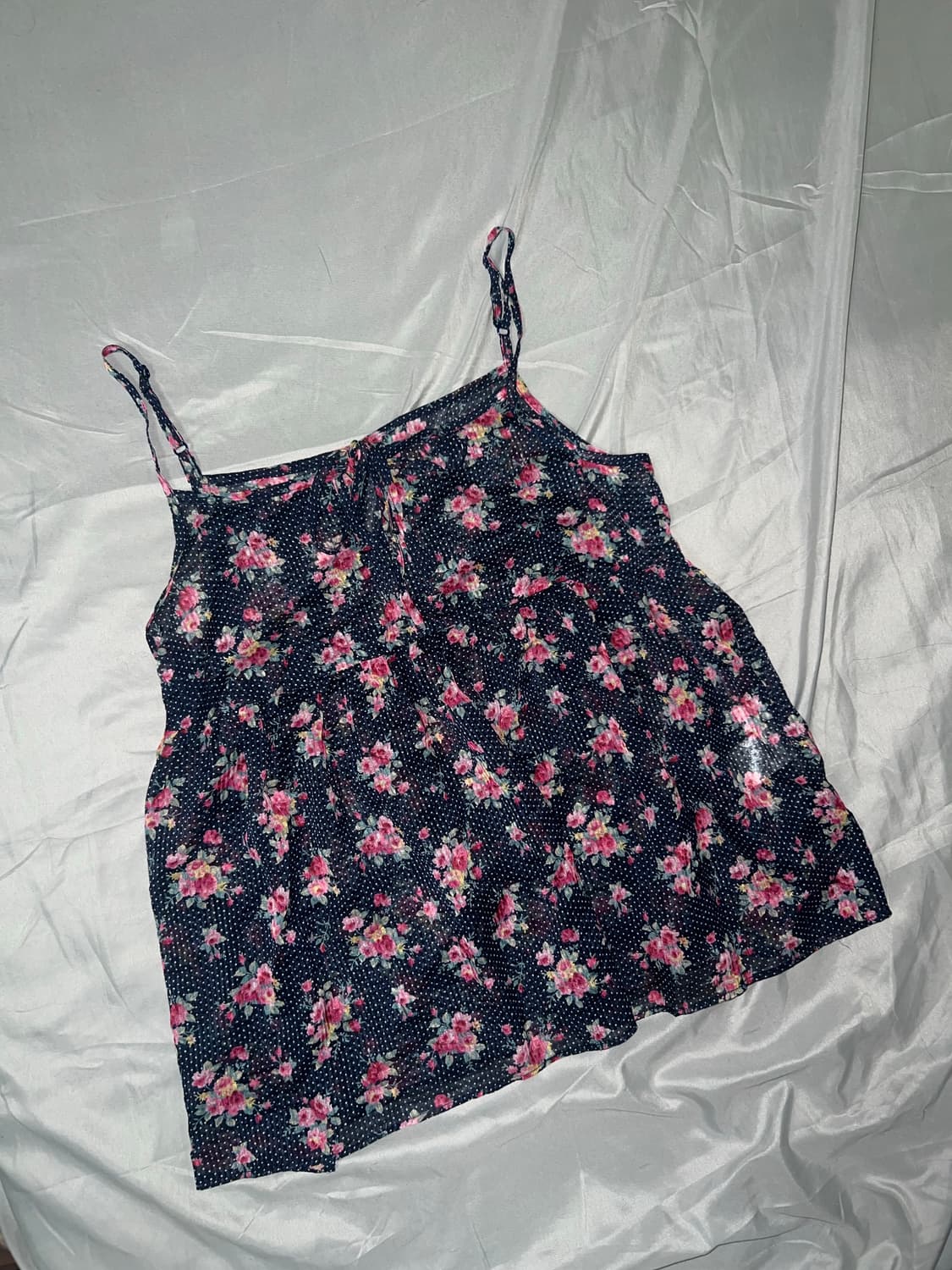 ✨vintage navy flower sleeveless✨ 상품이미지1