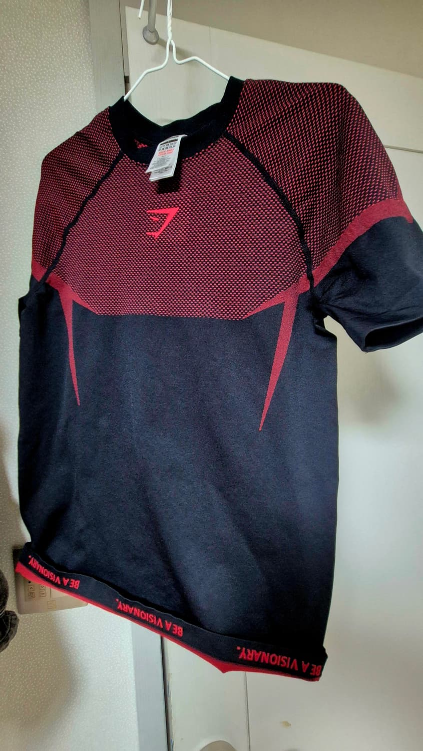 짐샤크 오닉스 5.0 심리스 반팔 티셔츠 레드 M 상품이미지1