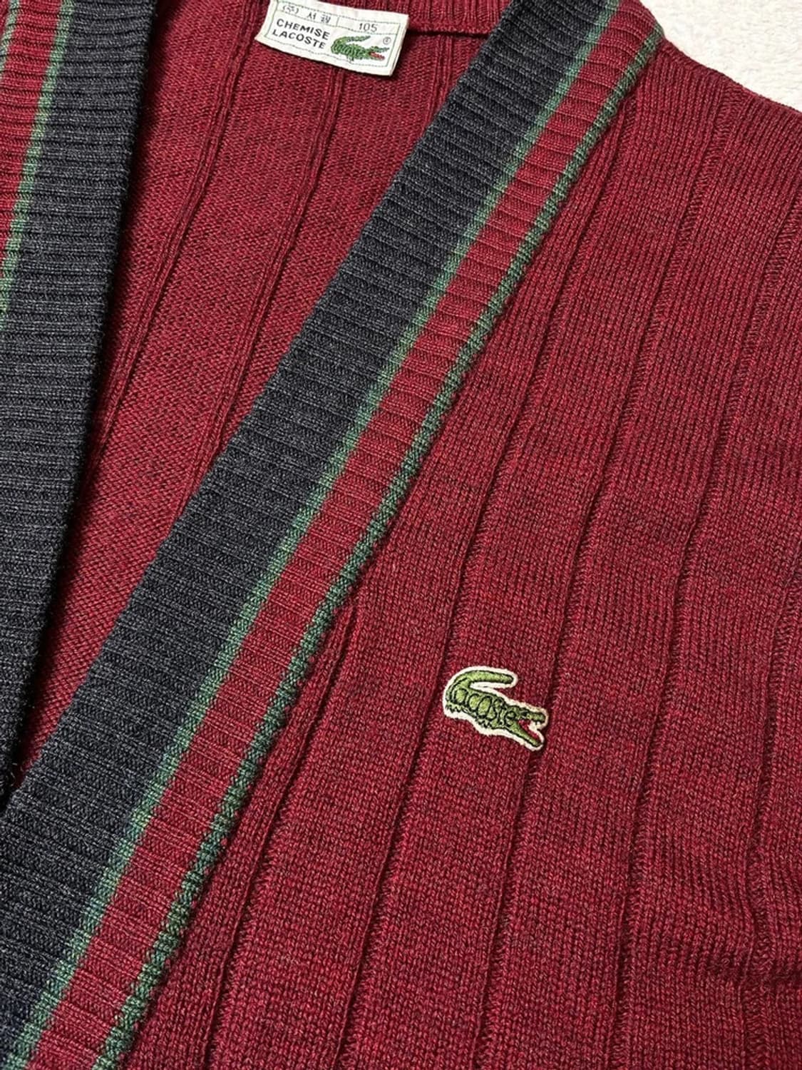 라코스테 90s 서광 레트로 울 니트 가디건 PN6984 상품이미지3