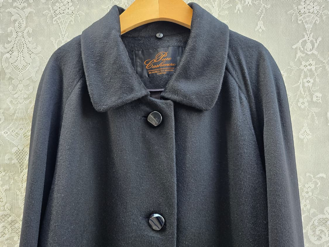 캐시미어 100% 블랙 싱글코트 상품이미지3