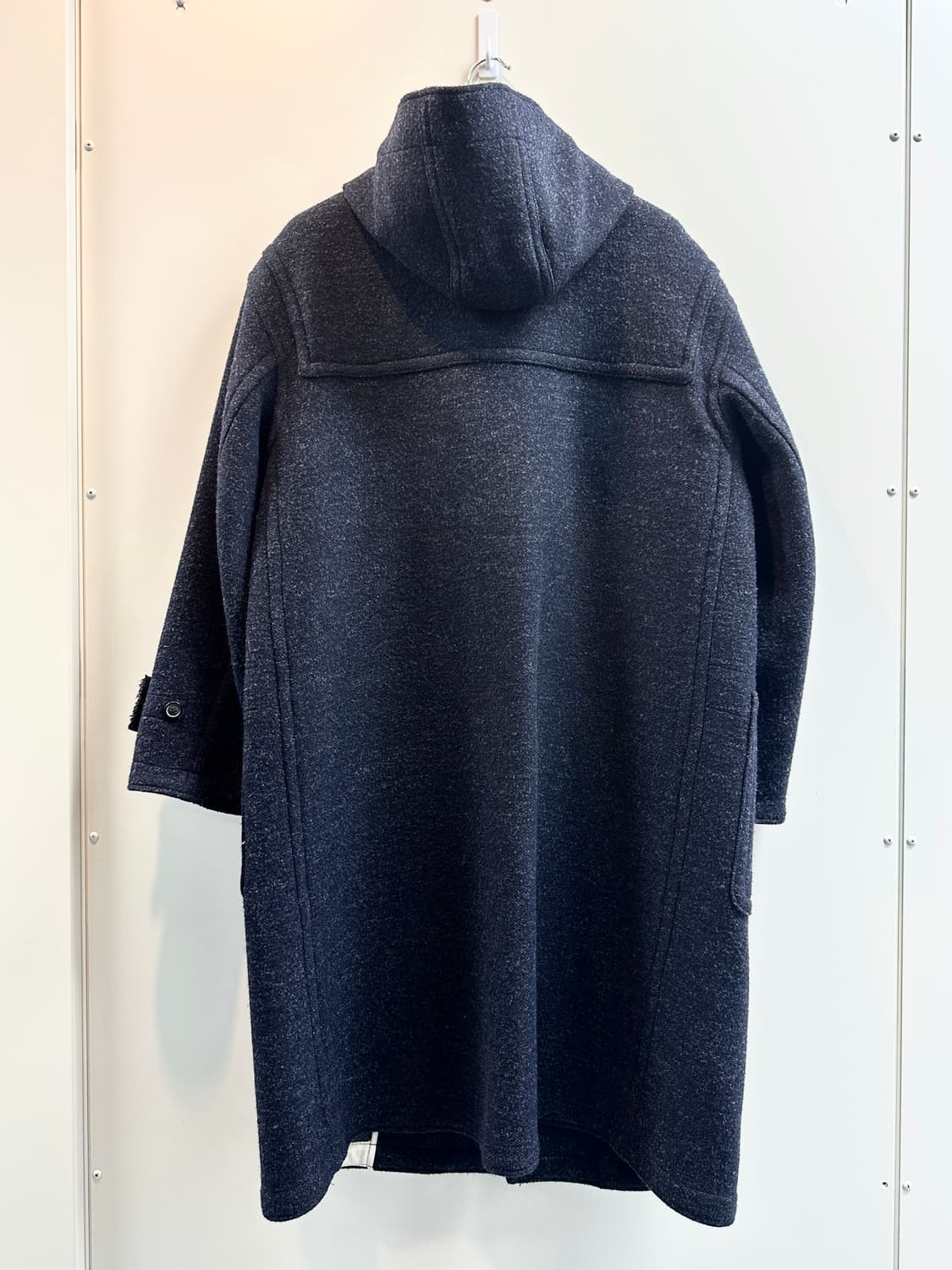 쿠어 오버사이즈 알파카 블렌드 더플 코트 (M, 다크네이비멜란지/민트급) 상품이미지6