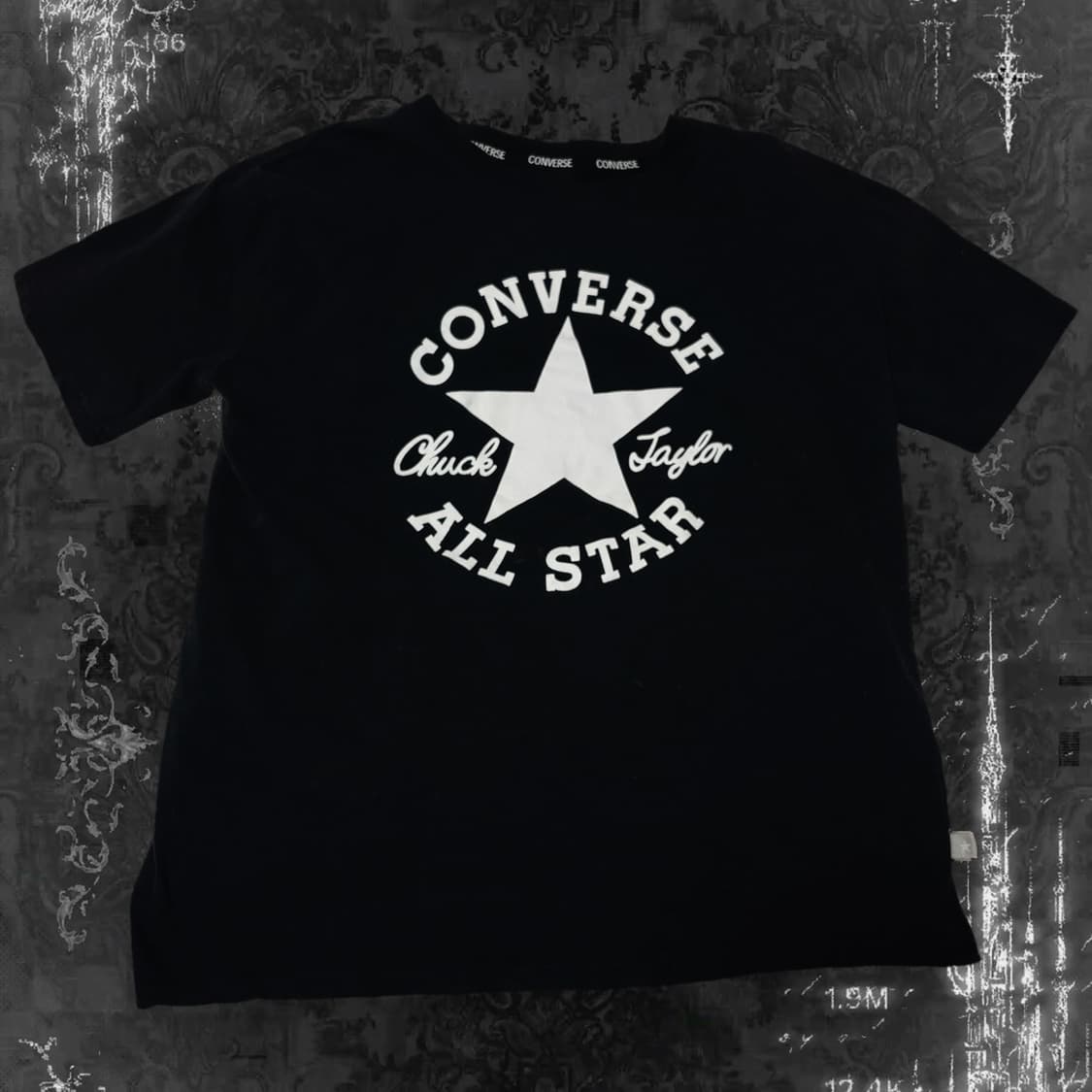 (이체시에눌) 일본 컨버스 아카이브 한정 라인 블랙 별 레이어드 반팔 상품이미지1