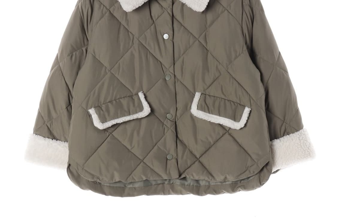 플라스틱아일랜드 퍼 카라 퀼팅 패딩 XS 상품이미지5