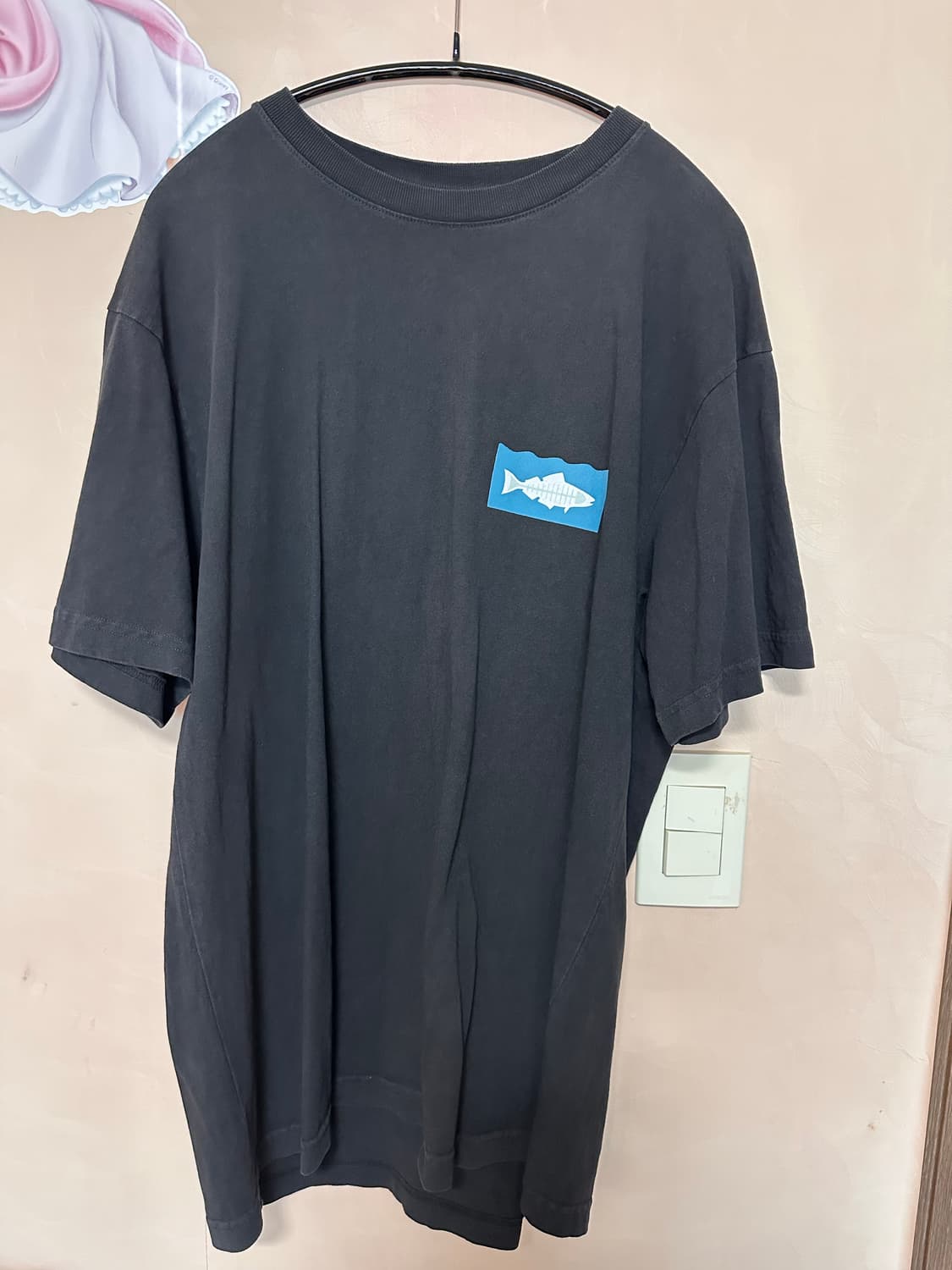 M) 스투시 힐 더 베이 오션 피그먼트 다이드 티셔츠 블랙 상품이미지3