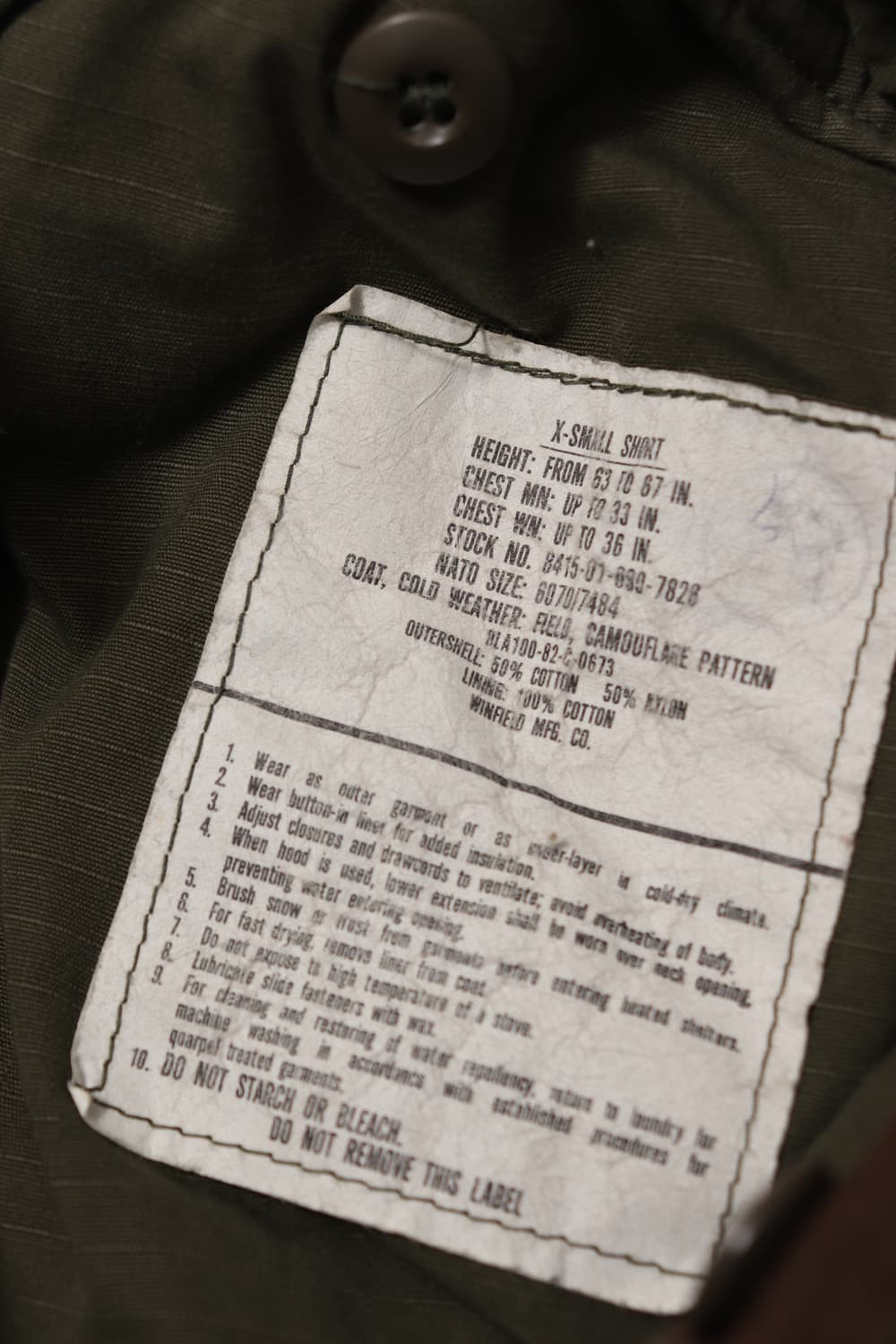 USA ARMY 82s m65 카모플라쥬 필드재킷 size XS 상품이미지5