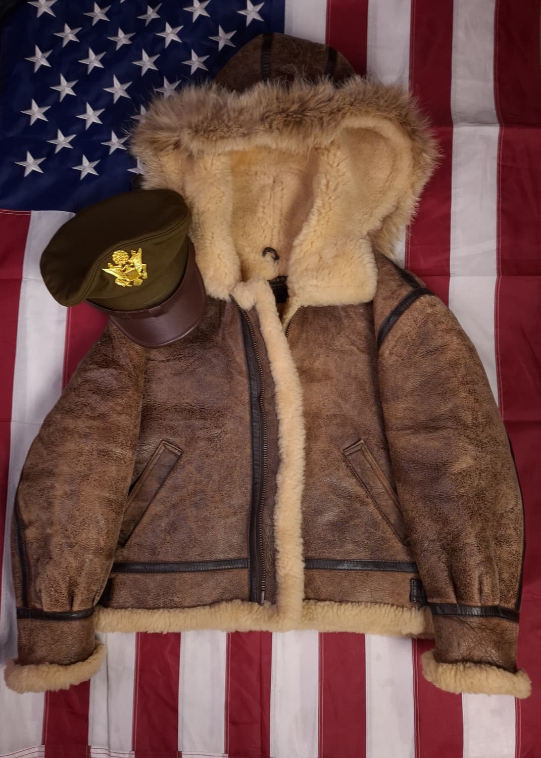 90's 미공군 B-3 TYPE 리얼레더 항공폭격기 무스탕 상품이미지2