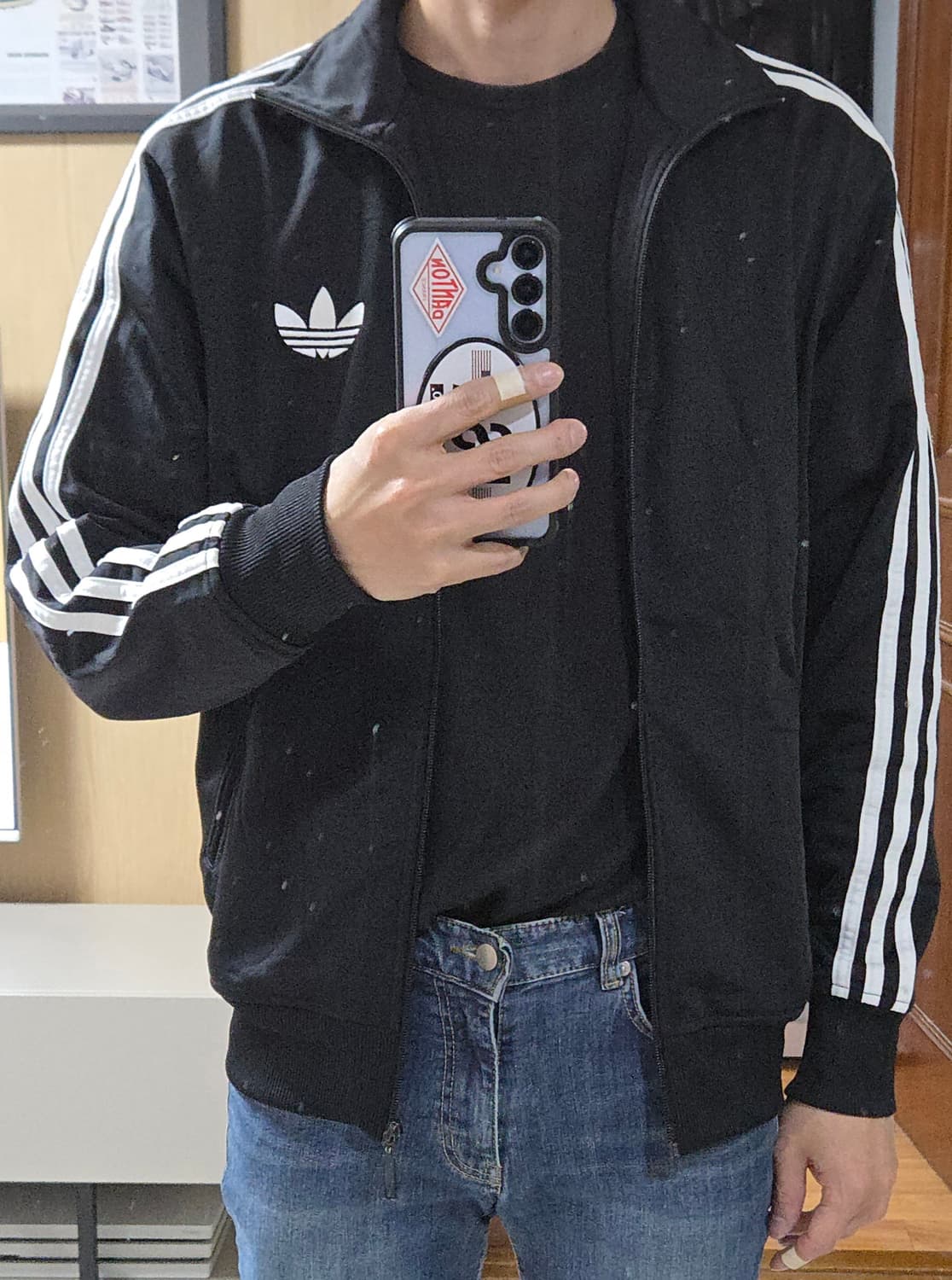 (착샷) 아디다스 파이어버드 져지 트랙탑 블랙  상품이미지9