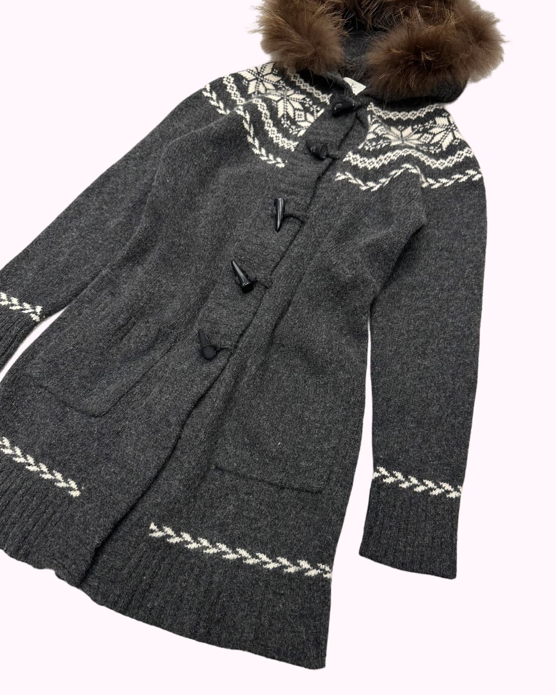 snow wool knit duffle cardigan 상품이미지2