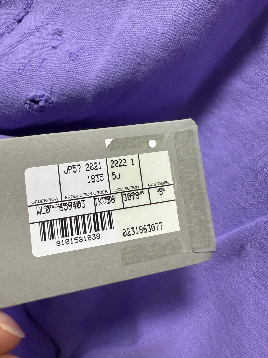 발렌시아가 디스트로이드 후드 퍼플 컬러, S 상품이미지6