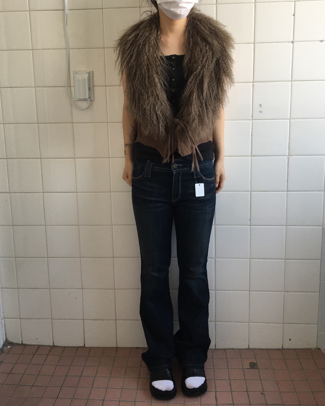 Goa tibet lamb fur layer vest 상품이미지1