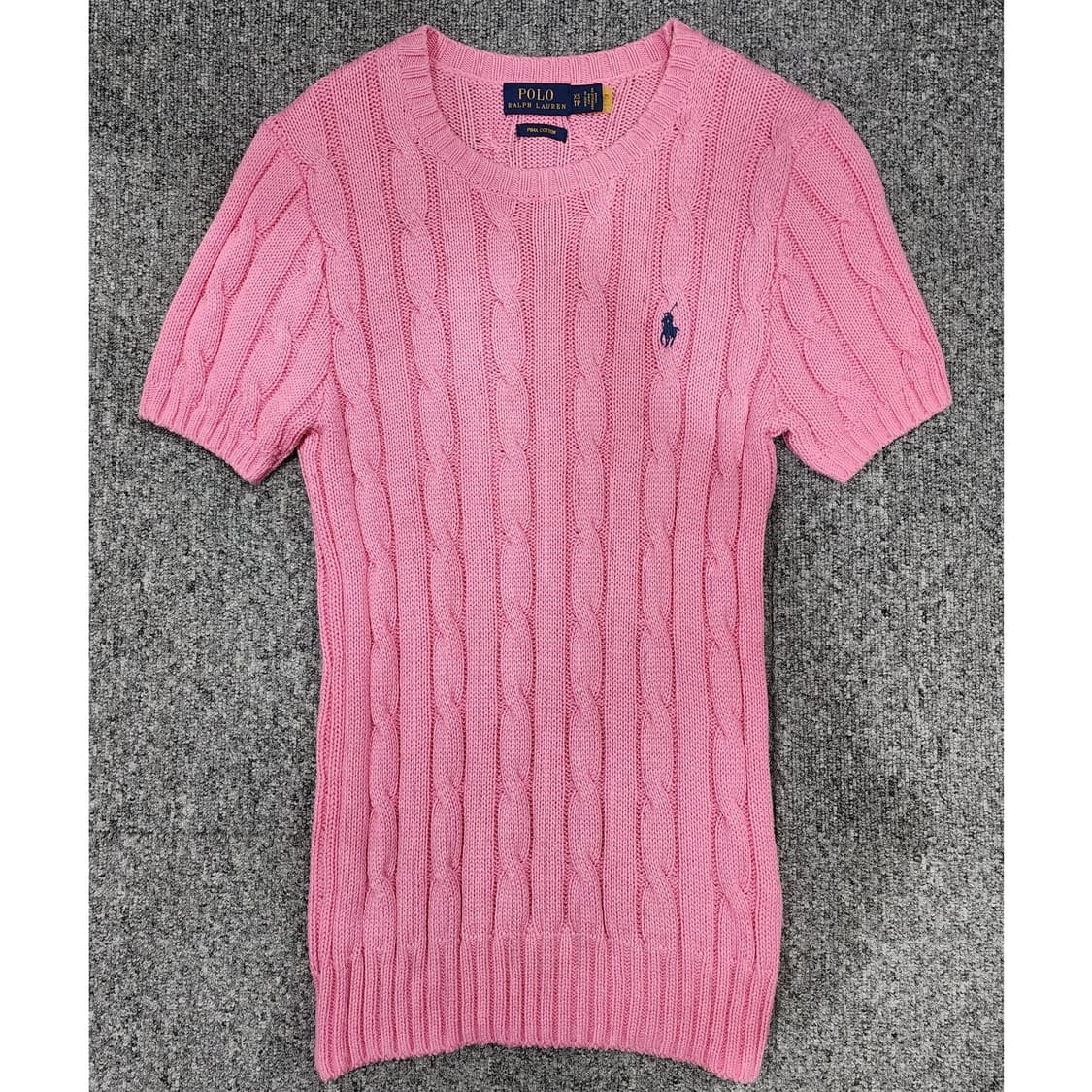 폴로 랄프로렌 꽈배기 케이블 니트 반팔 XS 상품이미지1
