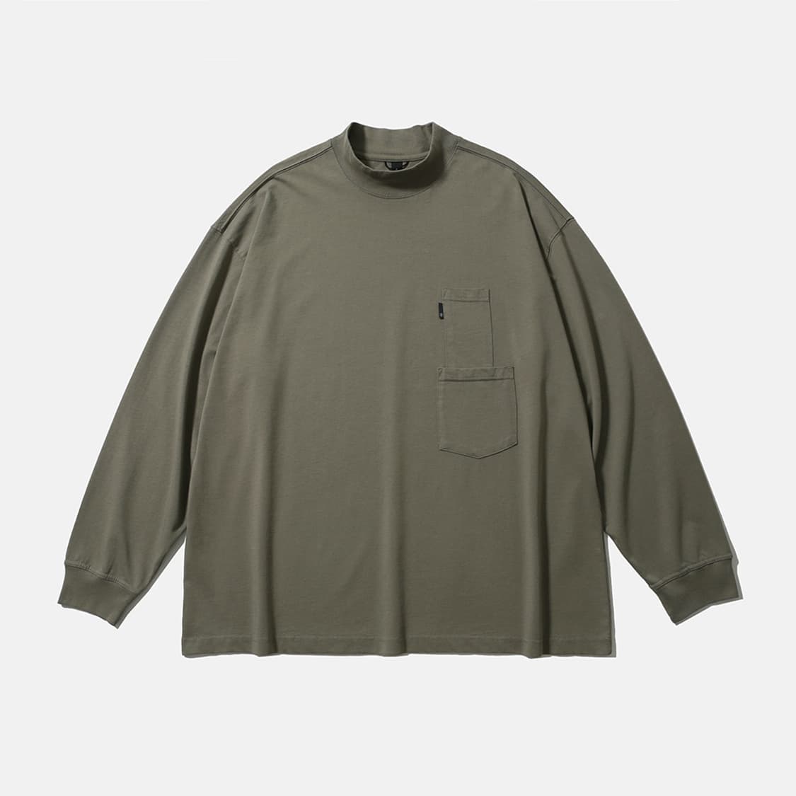 모이프 [AW25] 배기 모크넥 롱슬리브 티 / 올리브 그레이 Size1 상품이미지1