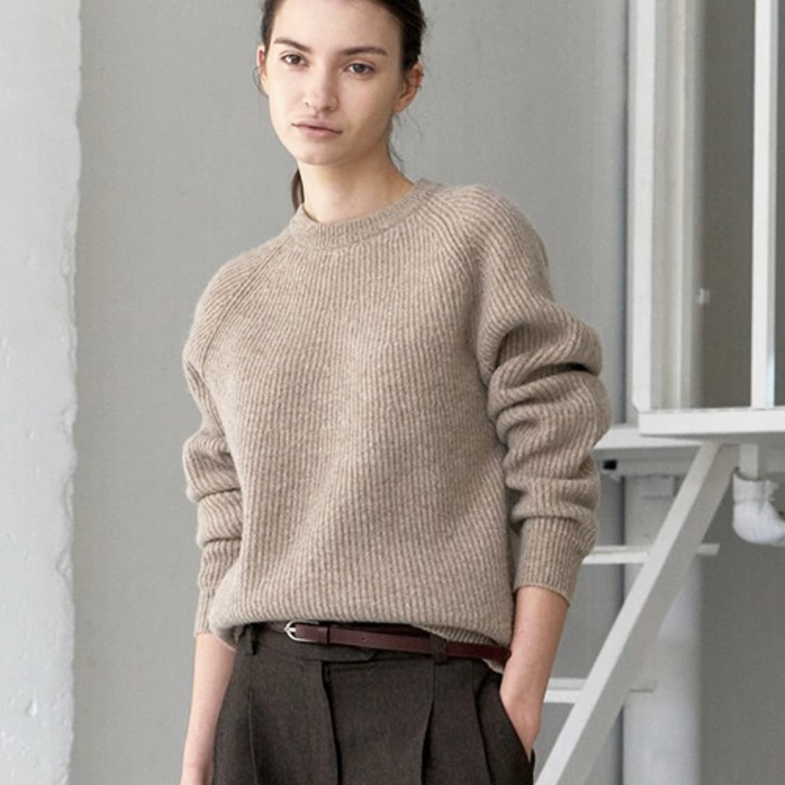 낫띵리튼(NOTHING WRITTEN) 베이비알파카 니트 프리사이즈 상품이미지1