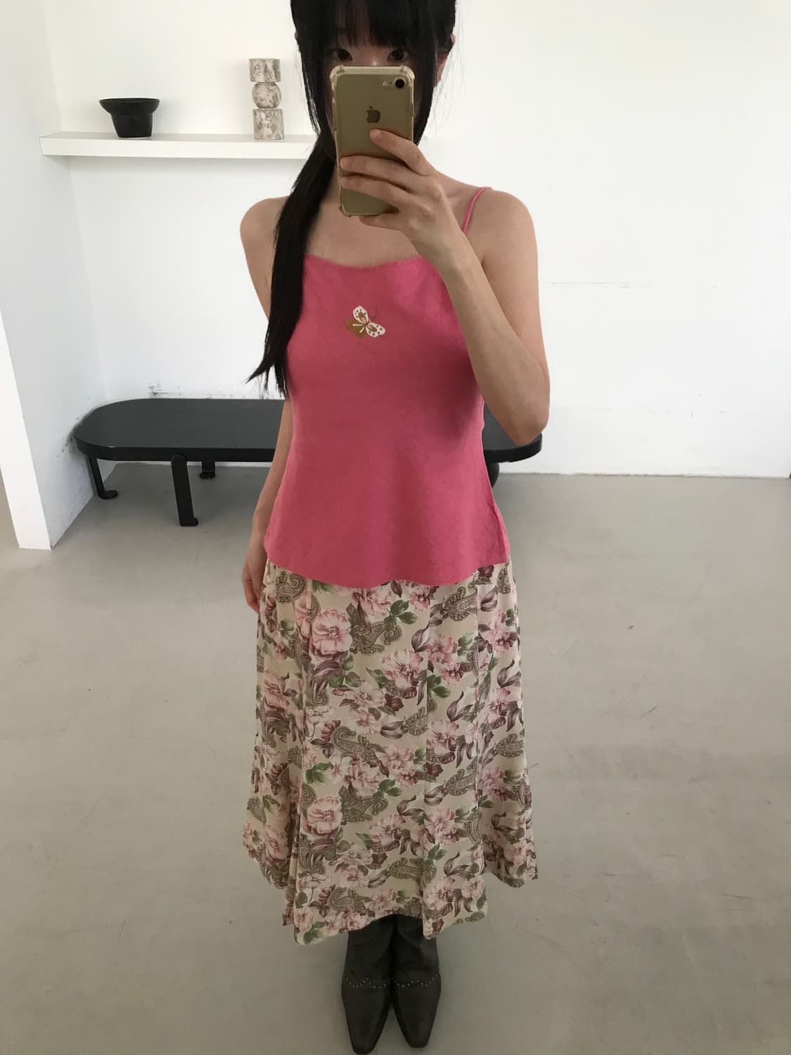 vintage pink butterfly sleeveless 상품이미지1