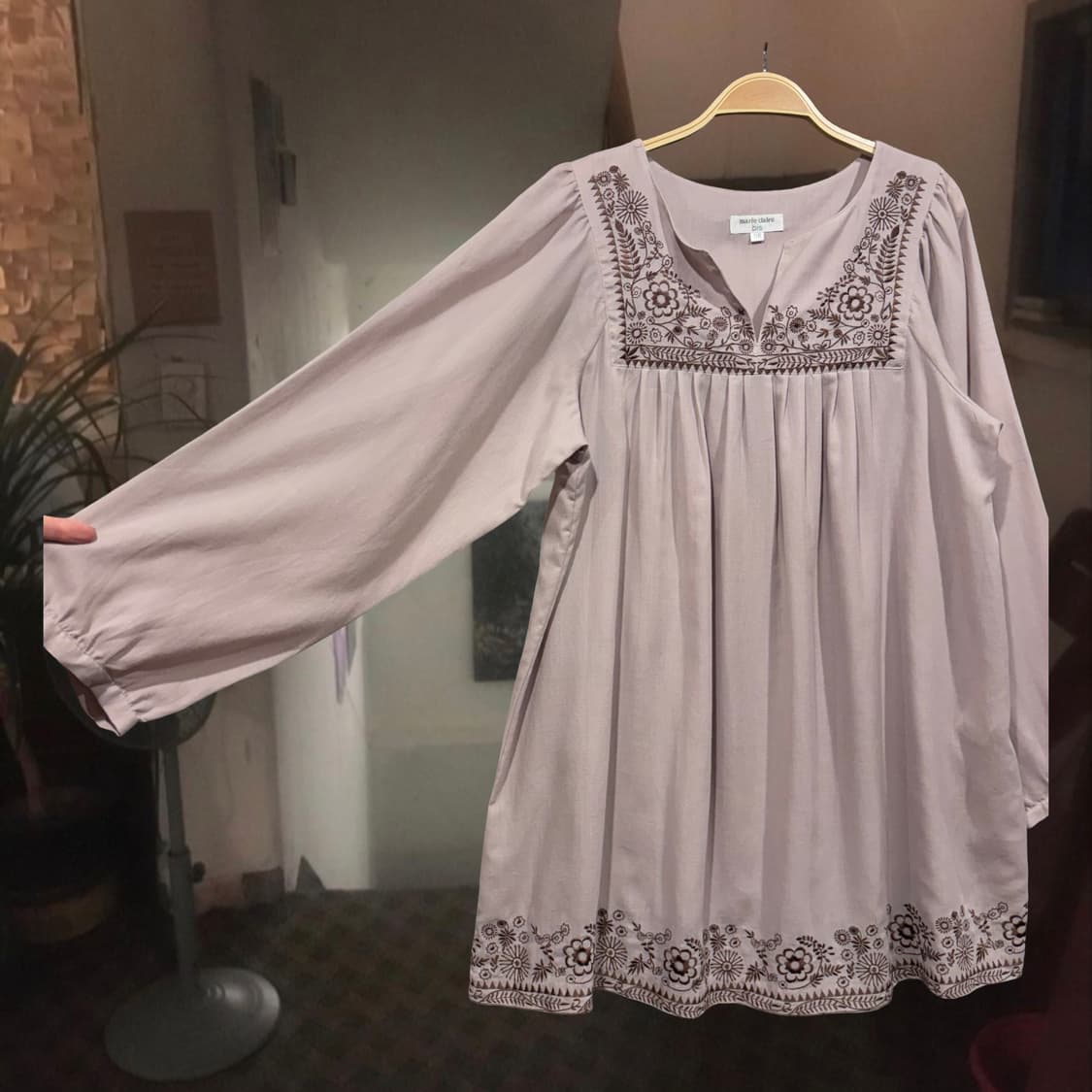 일본 빈티지 인디핑크 루즈핏 자수 모리걸 블라우스 상품이미지2