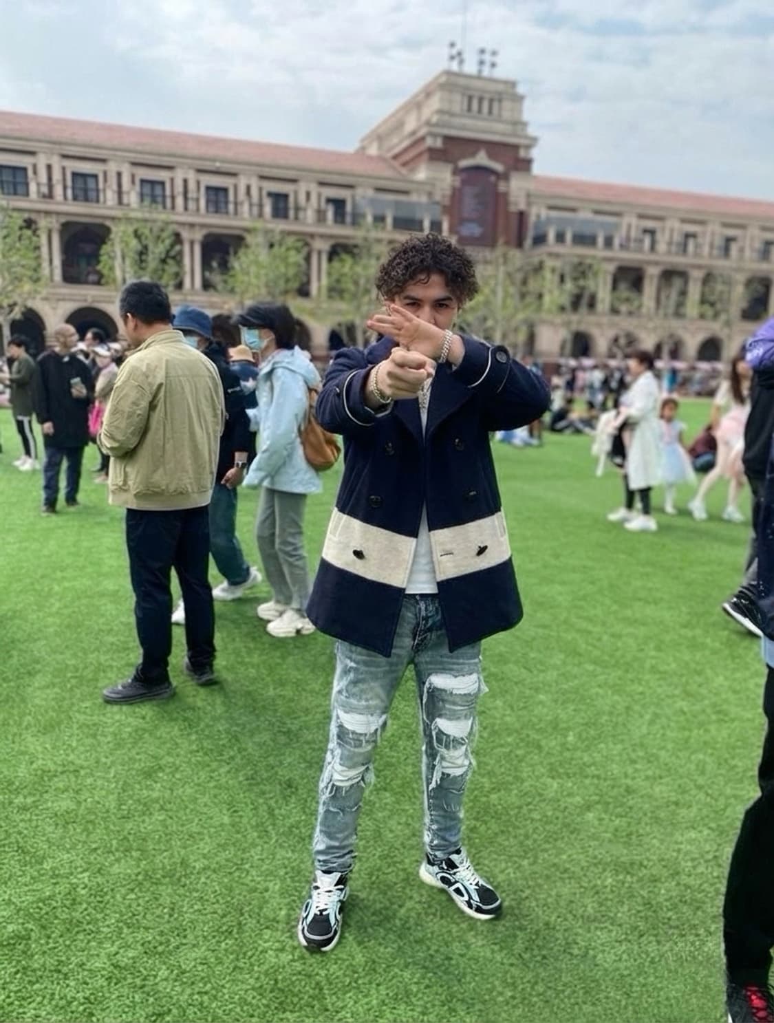 미하라야스히로 비대칭 서페이스 울 피코트 상품이미지1