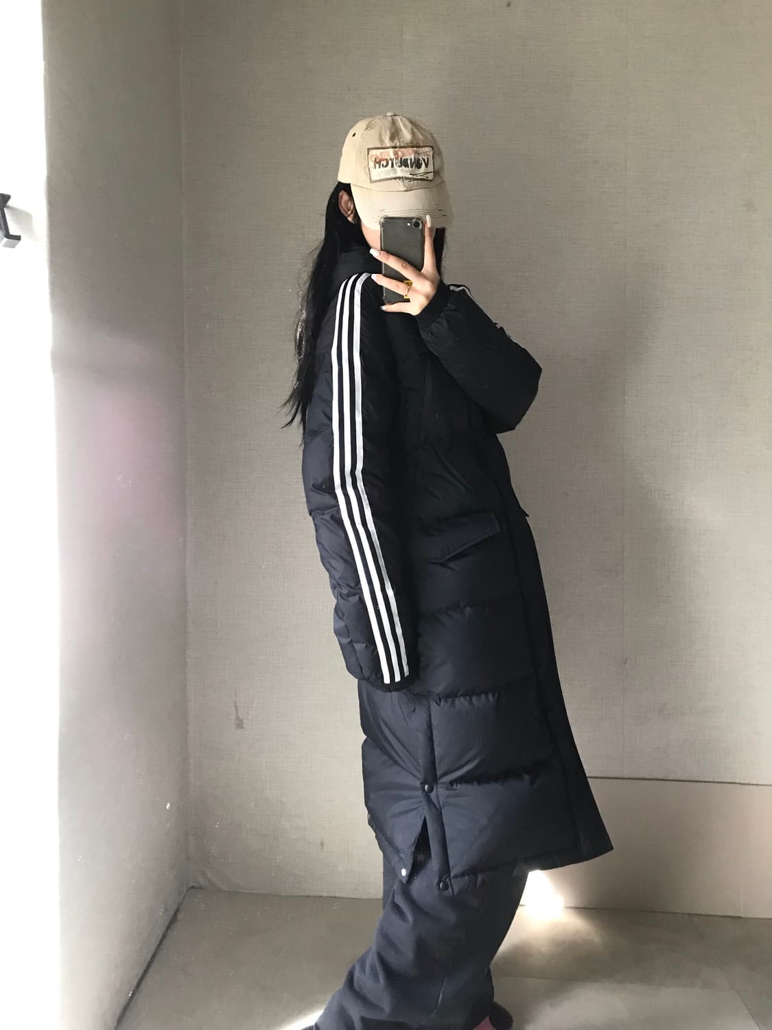 아디다스 검흰 롱패딩 상품이미지2