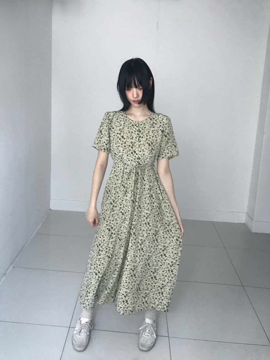 Lily Floral Button Ribbon Dress 상품이미지9