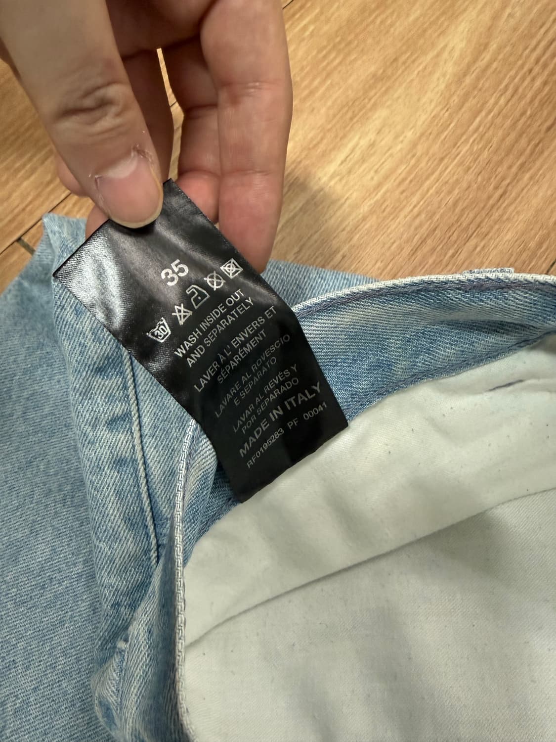 [35] 20ss 라프시몬스 디스트로이드 레이어드 진 연청 상품이미지7