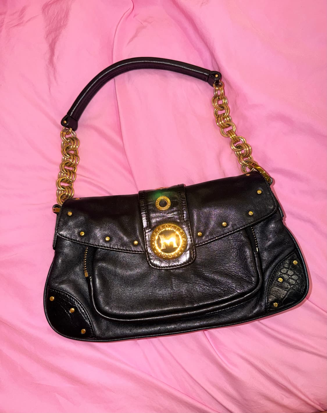 메트로시티 금장 숄더백 갸루백 상품이미지1