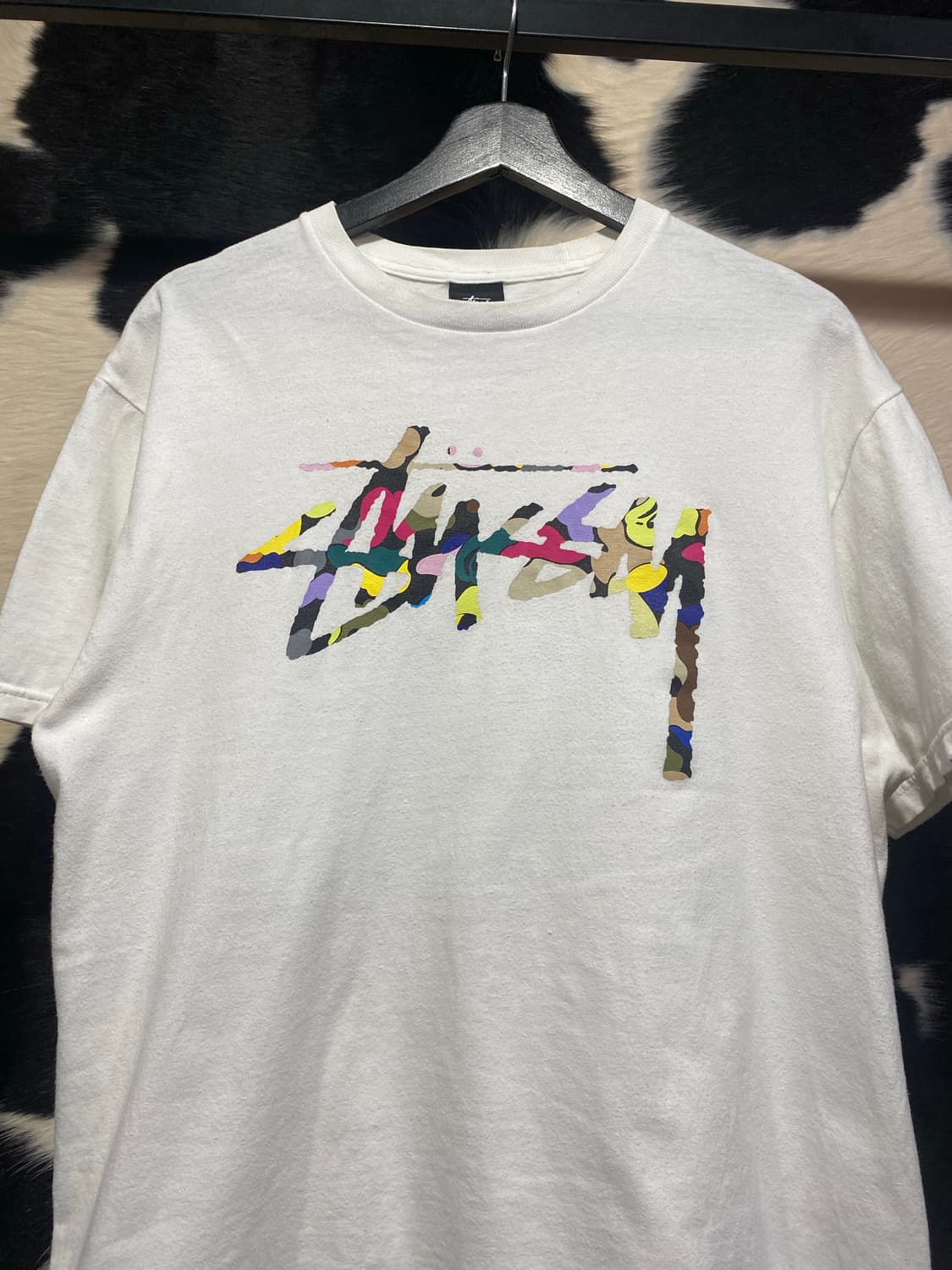 Stussy X Bape 30주년 카모 레터링 반팔 티셔츠 상품이미지2