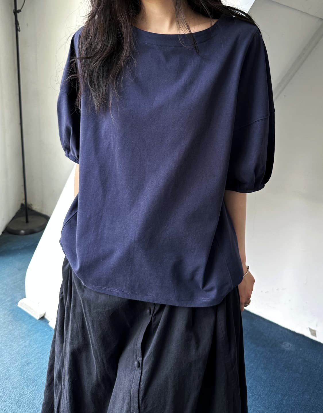 Cotton puff sleeve design pullover top 상품이미지7