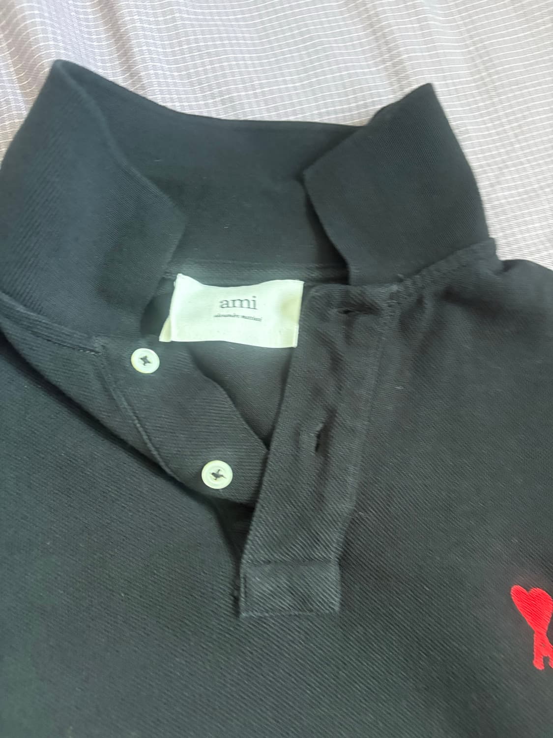 AMI 아미 반팔 카라티 M 블랙 백화점판 상품이미지1