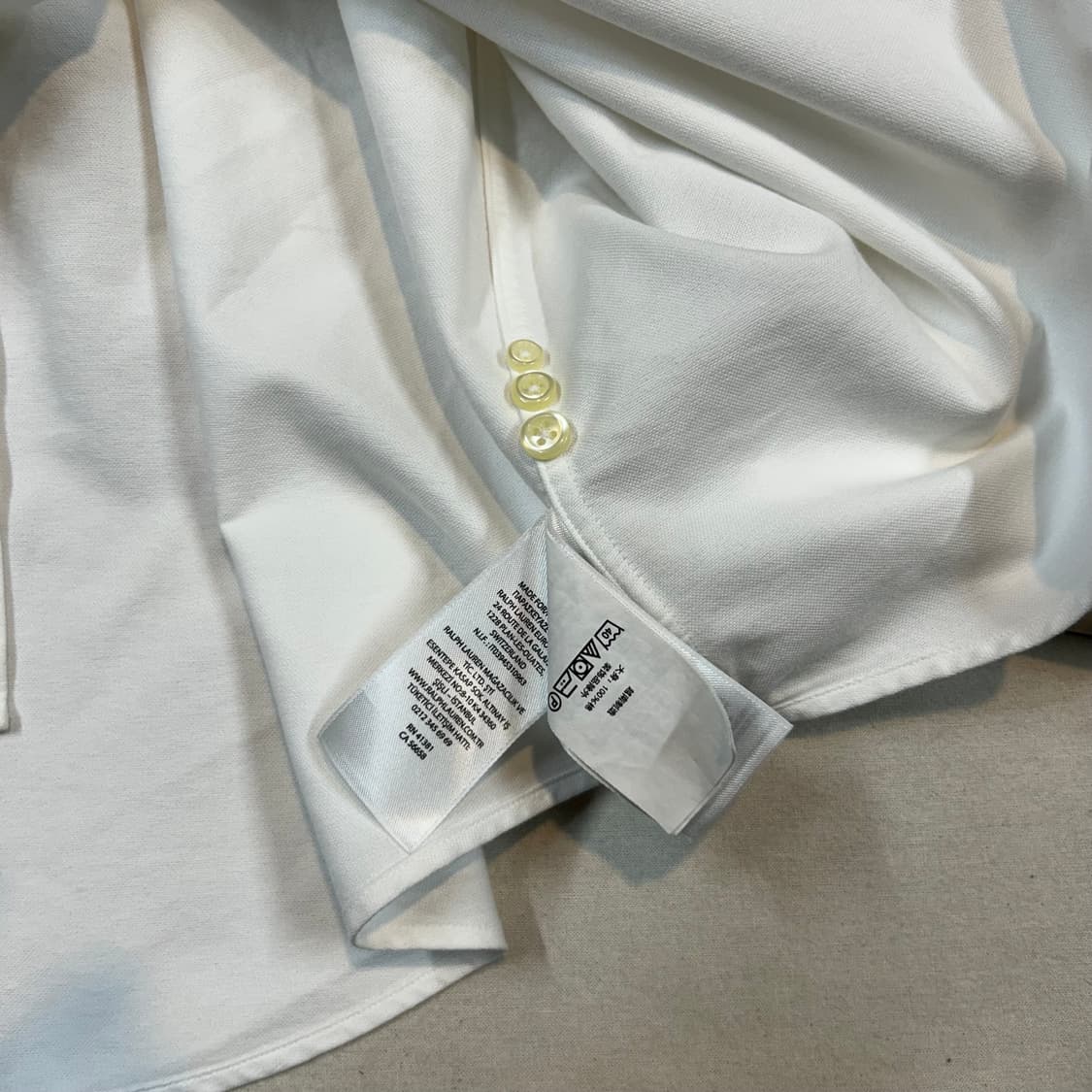 XL) 폴로 랄프로렌 커스텀핏 화이트 옥스포드 셔츠 신형 큐알탭 Z97 상품이미지9