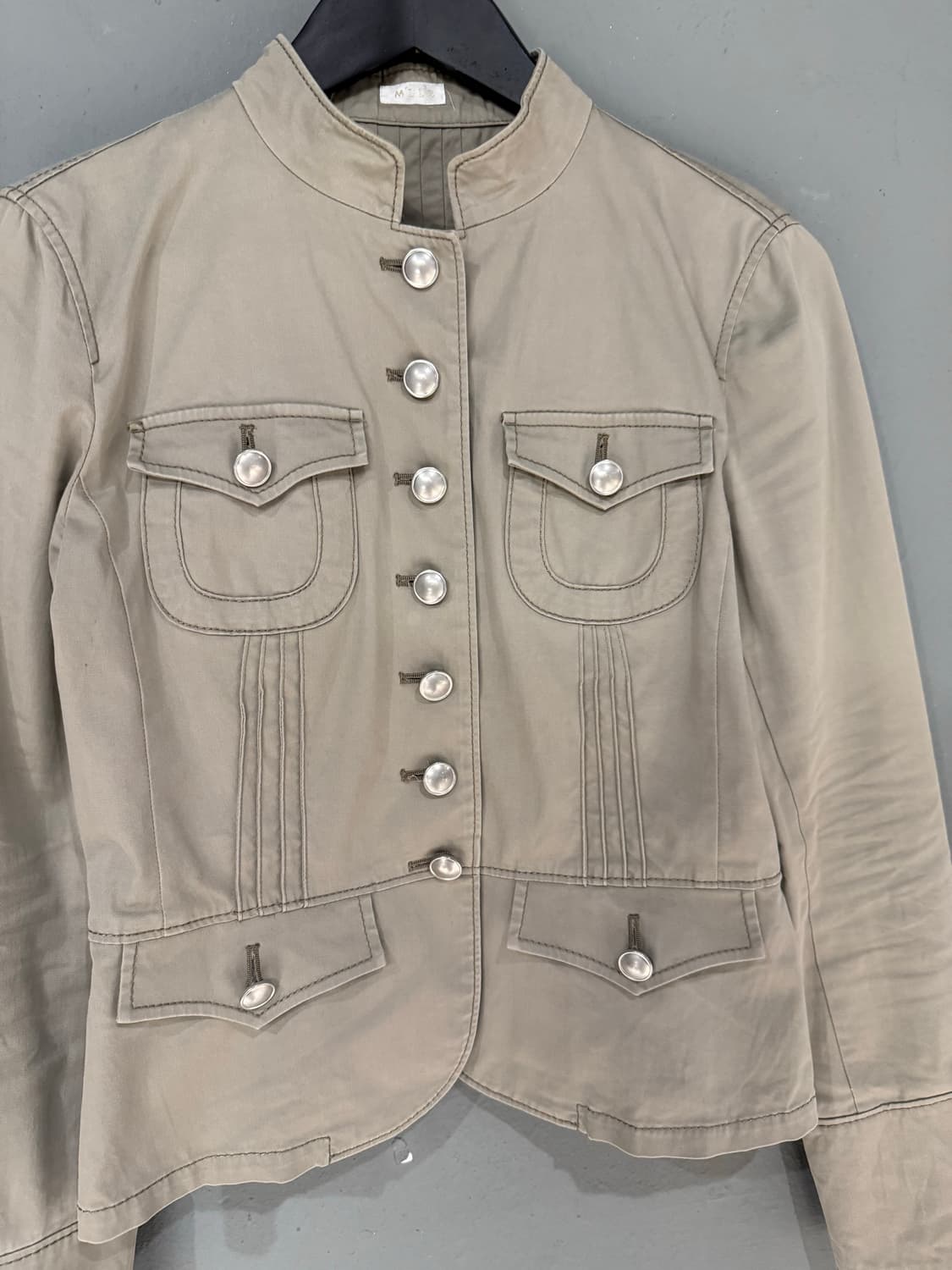 button-up pocket detail non-collar jk 상품이미지4