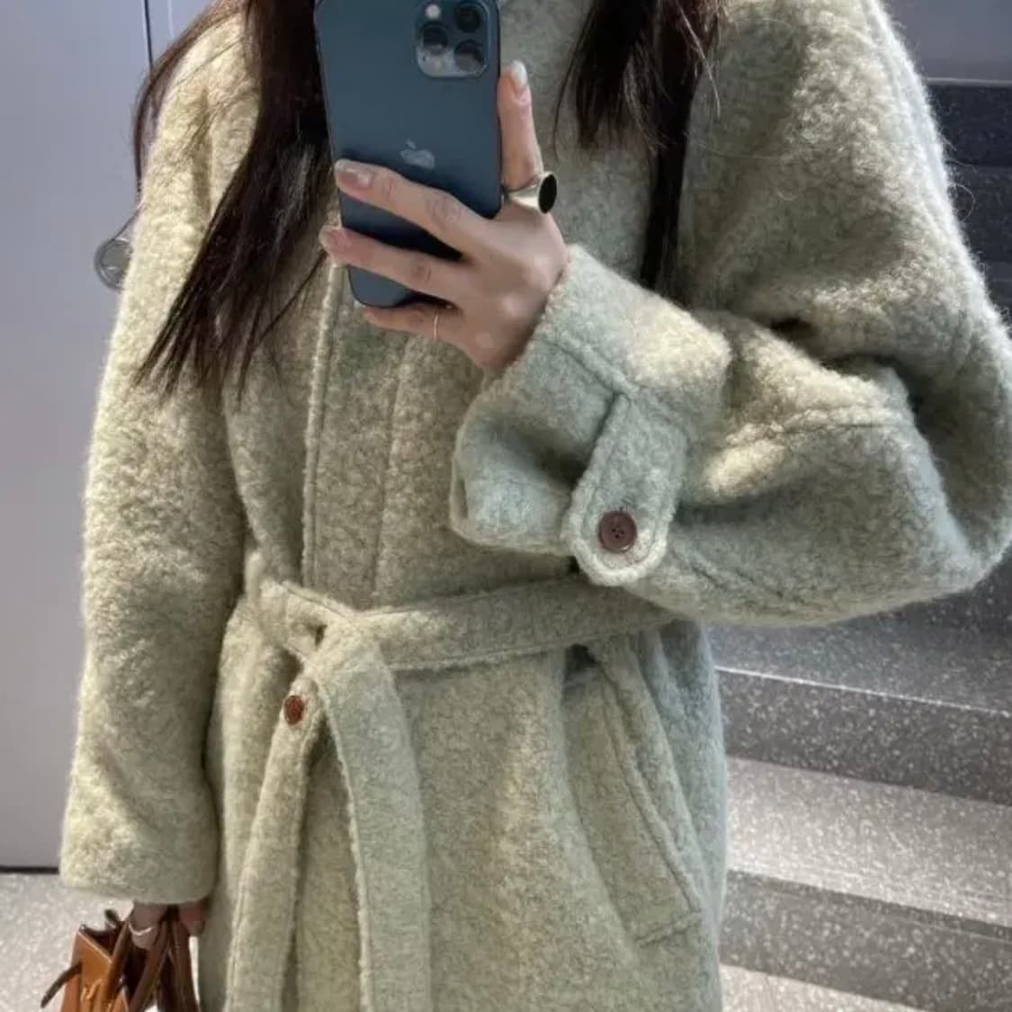 런던플랏 브루클린 울알파카 부클 하프코트 상품이미지1