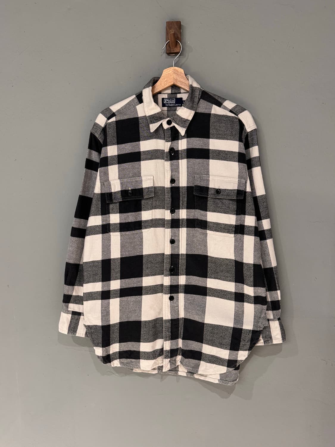 폴로랄프로렌 블랙 화이트 플란넬 체크셔츠  상품이미지1