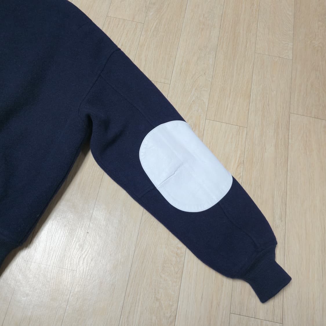 커버낫 네이비 울혼방 스타디움 자켓 C 패치 야구 점퍼 바시티 자켓 상품이미지9