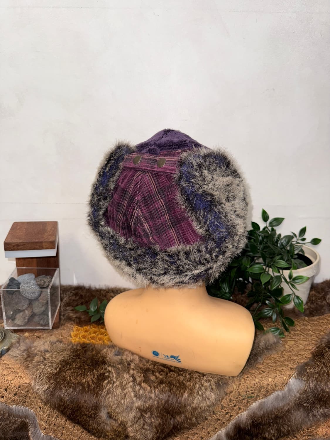 VonDutch purple fur corduroy trapper hat 상품이미지4