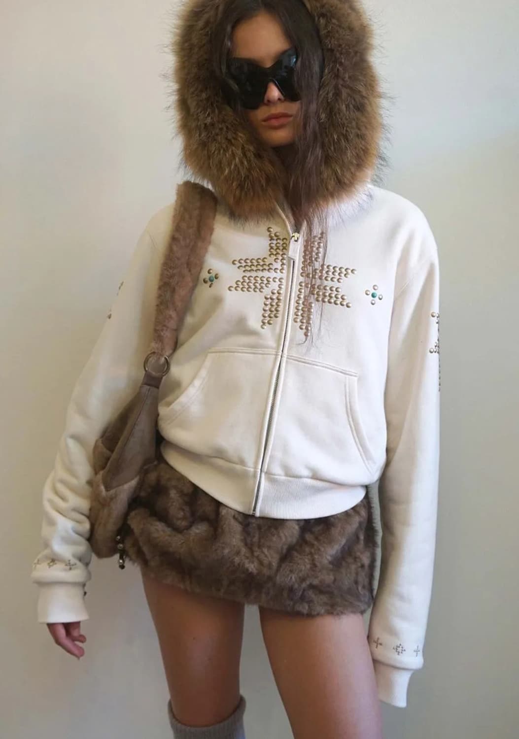스컬프터 fur trimming hooded zip up 상품이미지3