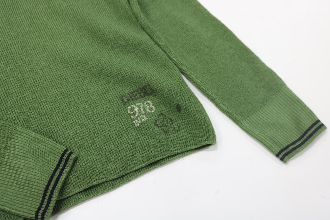 디젤 빈티지 스트라이프 라인 하프집업 울 니트 상품이미지5