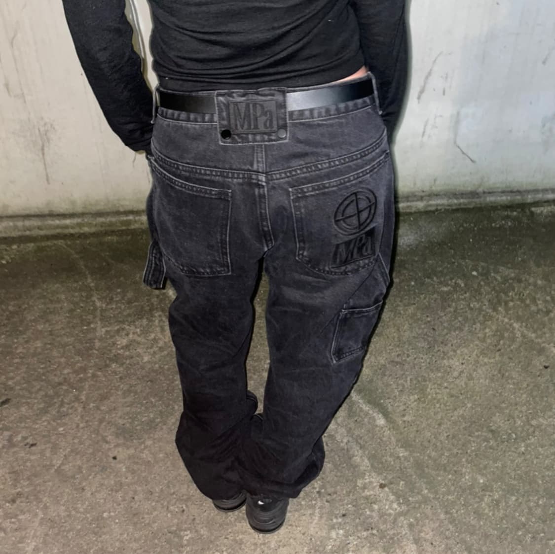 플라스틱 프로덕트 페인터 데님 팬츠 블랙 카펜터 팬츠 상품이미지3