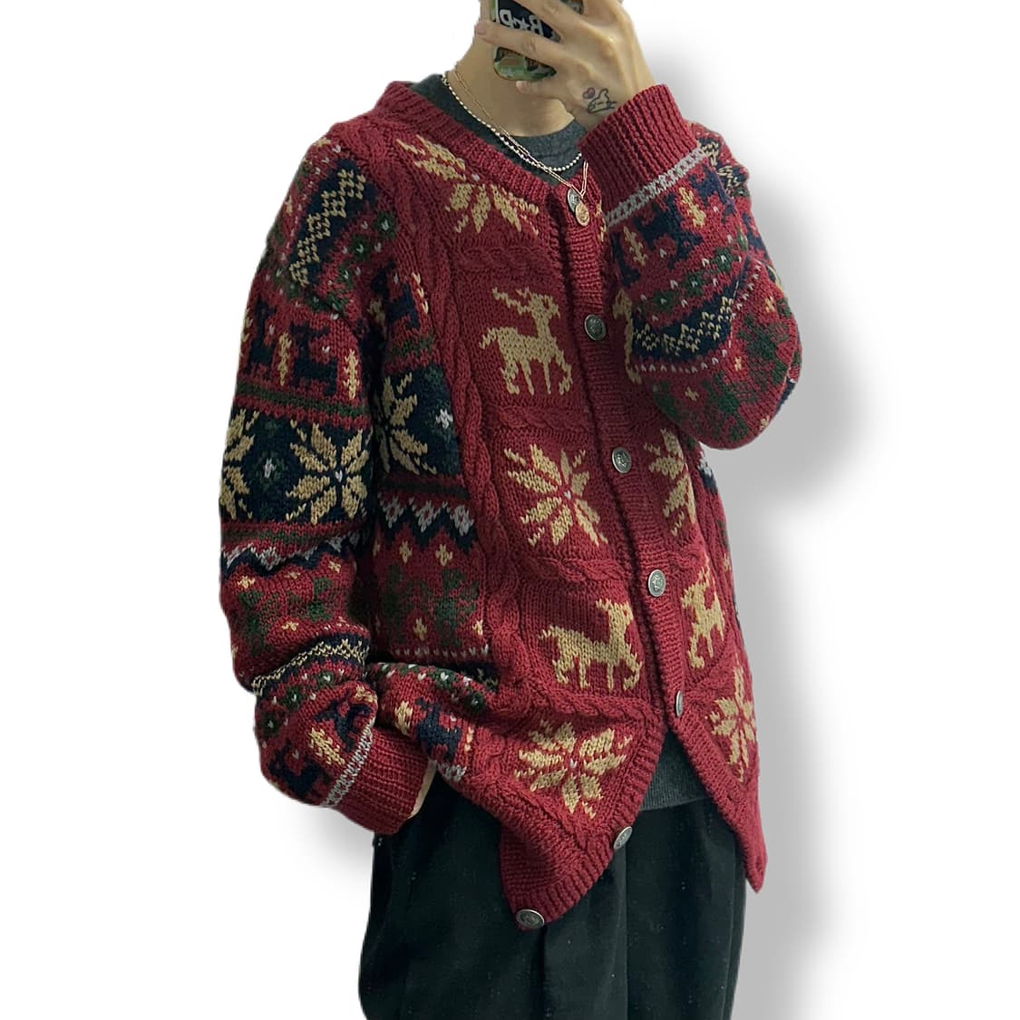 Atelier Meiku 에스닉 코위찬 니트 가디건 일본빈티지 상품이미지2