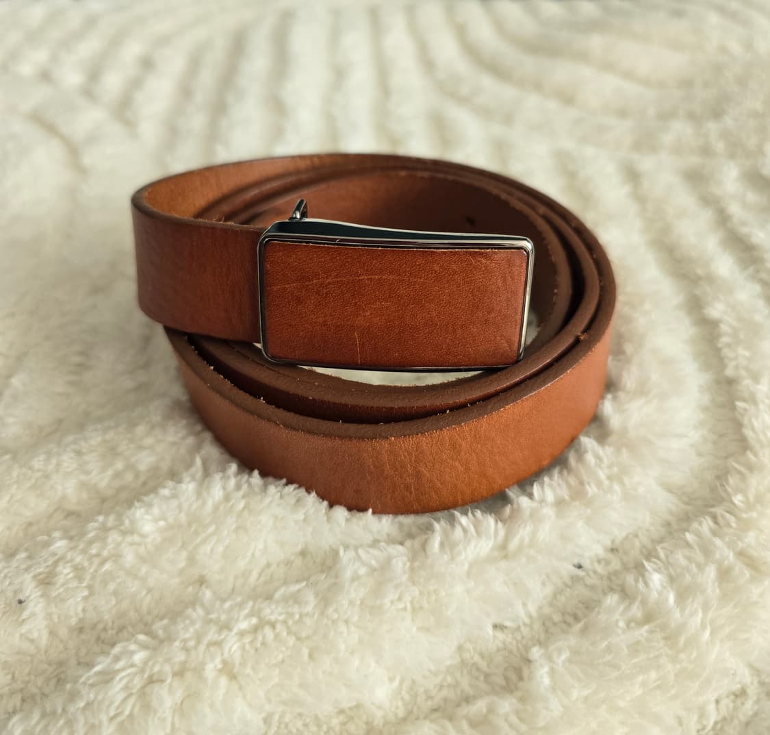 브라운 통 가죽 빈티지 벨트 상품이미지4