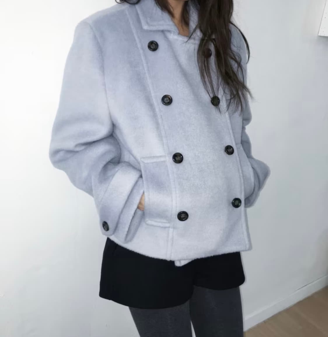 클래식 숏 더블 코트 자켓 상품이미지1