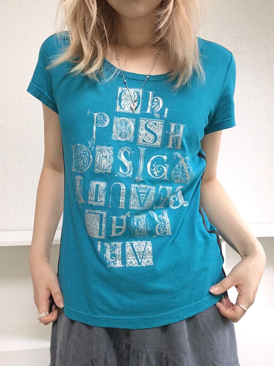 made in Italy y2k aquablue silver printi 상품이미지4