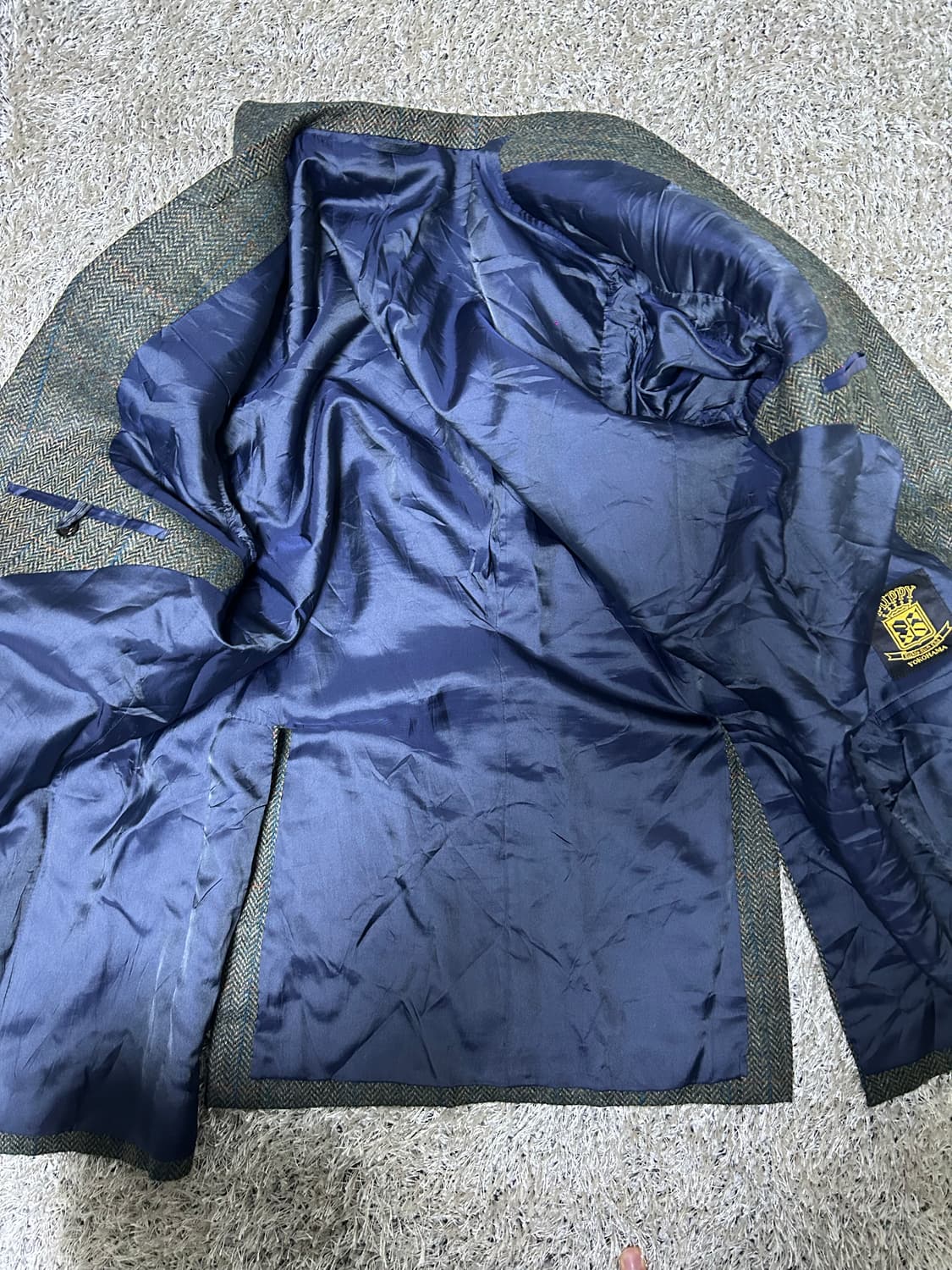 스코틀랜드원단 일제 헤링본 체크블레이저 사이즈 105 상품이미지5