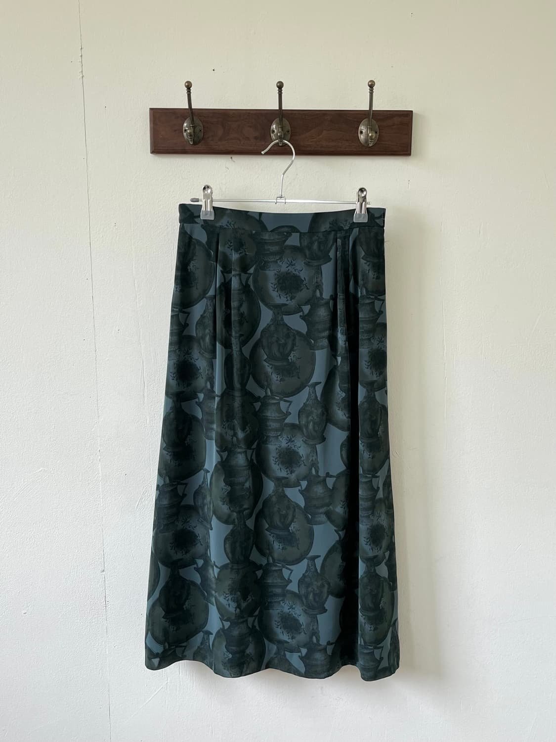 Japan vtg 그린 아트 스커트 상품이미지1