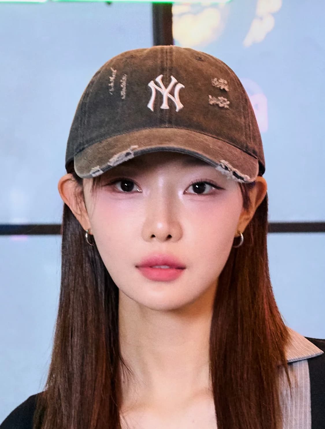 엠엘비 데미지 워싱 언스트럭쳐 볼캡 NY (Charcoal Grey) 상품이미지2