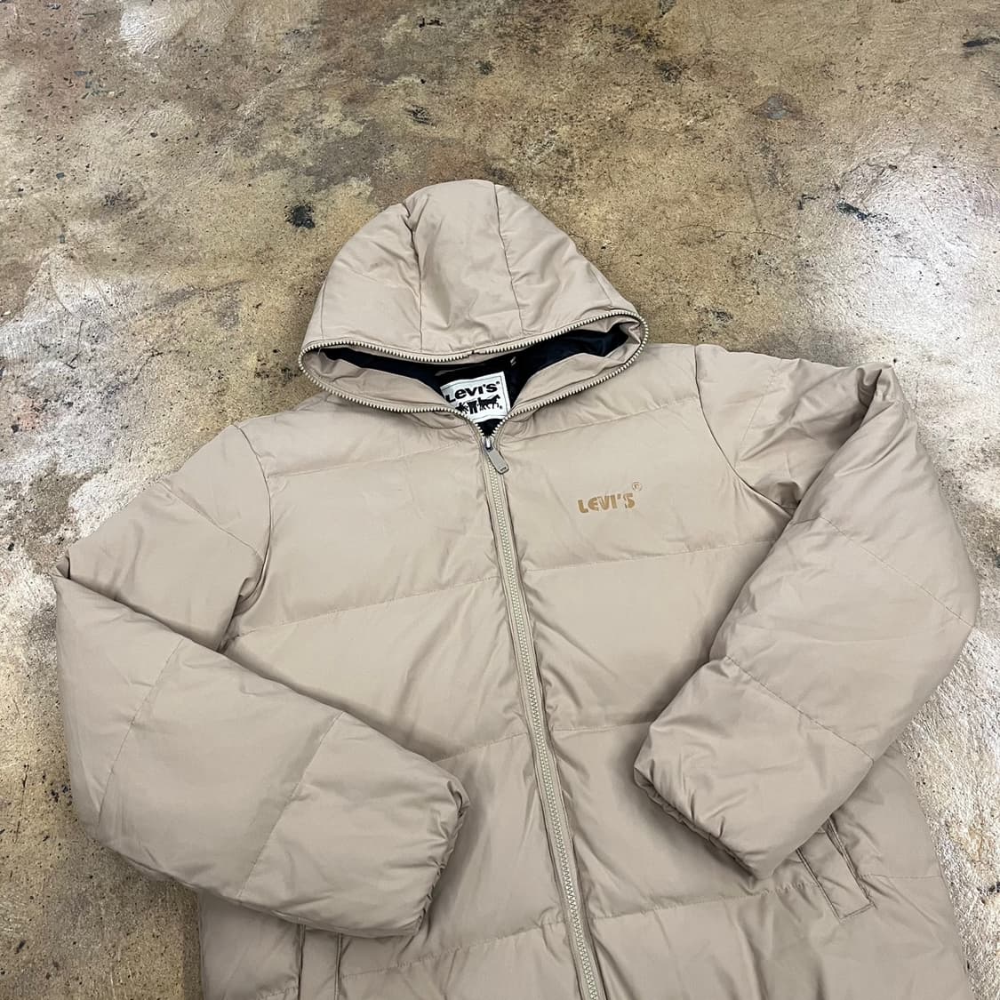 [정품/L] 리바이스 후드 패딩 자켓 베이지 b18 상품이미지1